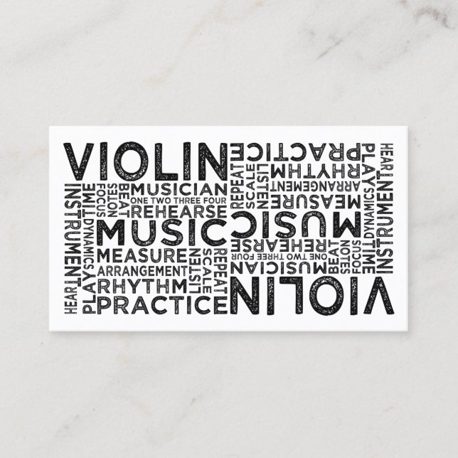 Carte De Visite Typographie du violon (Devant)
