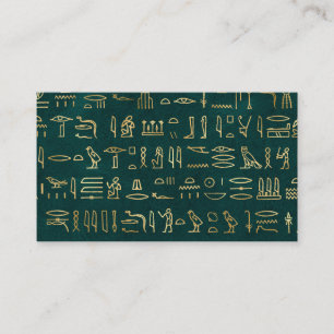 Carte De Visite Typographie égyptienne des Hiéroglyphes d'or