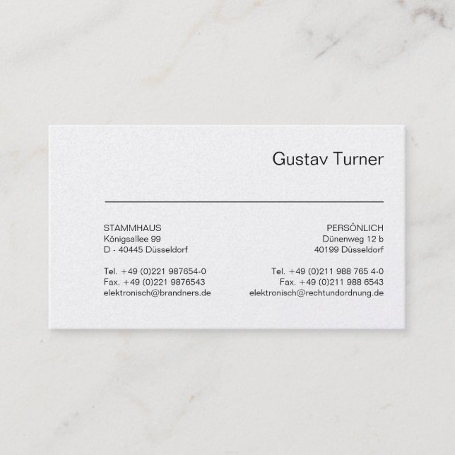 Carte De Visite Typographie et blanc (Devant)