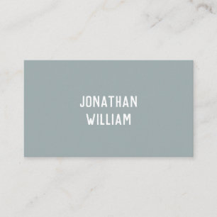 Carte De Visite Typographie minimaliste moderne Papier bleu Dusty
