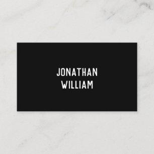 Carte De Visite Typographie minimaliste moderne Papier noir