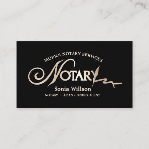 Carte De Visite Typographie Mobile Notaire & Loan Signature Agent 