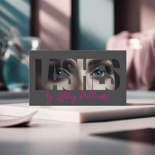 Carte De Visite Typographie moderne "LASHES by" lash artiste