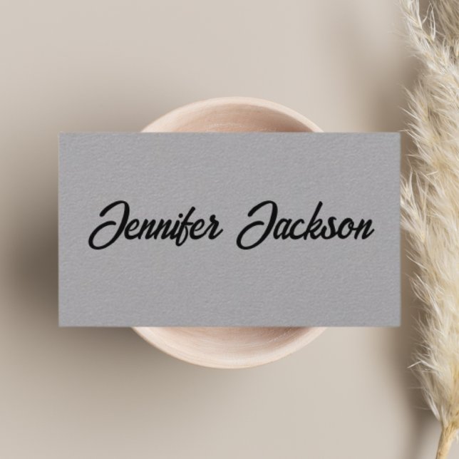 Carte De Visite Typographie noir et gris minimal neutre (Créateur téléchargé)