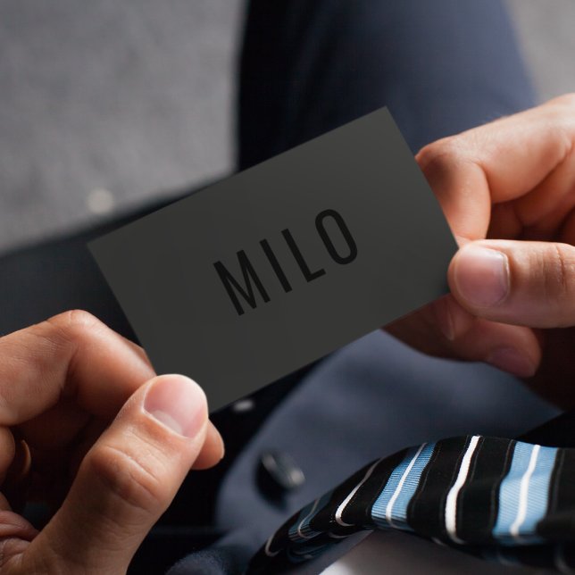 Carte De Visite Typographie Noire professionnelle moderne Classy L (Créateur téléchargé)