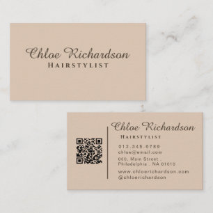 Carte De Visite Typographie professionnelle moderne douce Beige Co