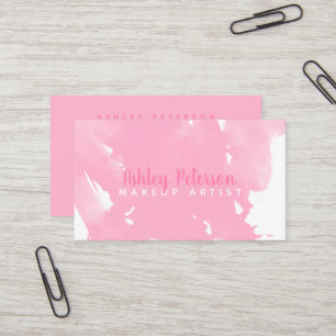 Carte De Visite Typographie rose de maquillage de brushtrokes