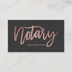 Carte De Visite Typographie rose élégante d'or de notaire
