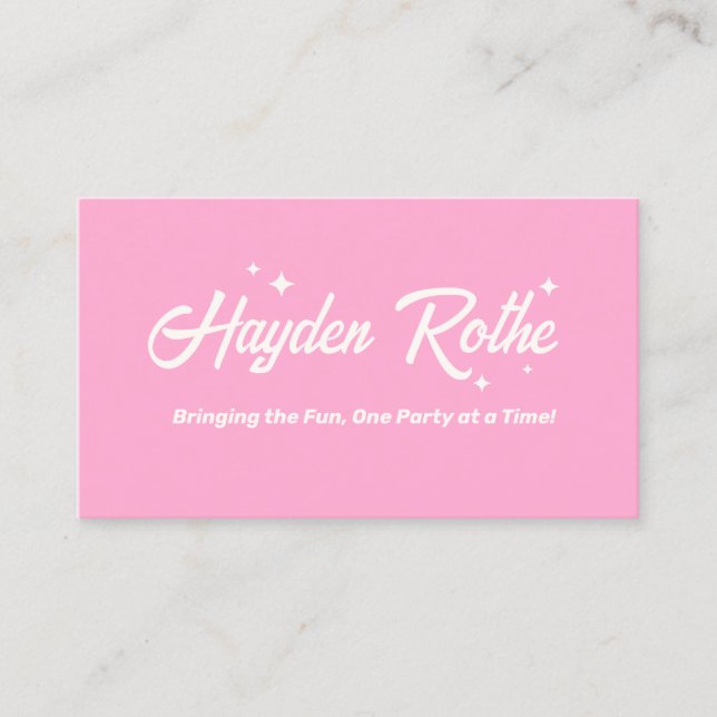 Carte De Visite Typographie rose rétro Code QR (Devant)