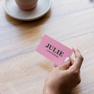 Carte De Visite Typographie rouge rose moderne personnalisée