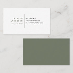 Carte De Visite Typographie Serif Moderne Vert Émeraude Minimalist