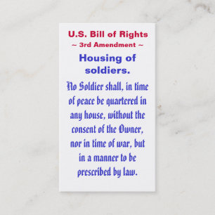 Carte De Visite U.S. Déclaration des droits, ~ d'amendement de ~