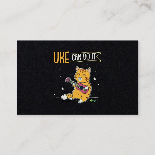 Carte De Visite UKE Peut Le Faire Ukulele Ukelele Cat Guitare Musi (Devant)
