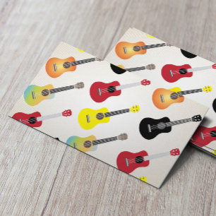 Carte De Visite Ukulele Motif coloré Uke Artist