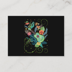 Carte De Visite Ukulele Music Flowers Hawaii