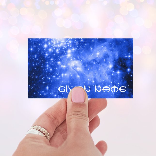 Carte De Visite Ultramarine Bleu Étoiles Céleste Photo (Create your own celestial business cards.)