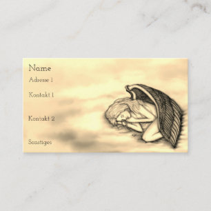 Carte De Visite Un Ange endormi sur les cieux obscurcit l'or