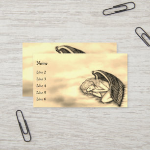 Carte De Visite Un Ange endormi sur les nuages des cieux
