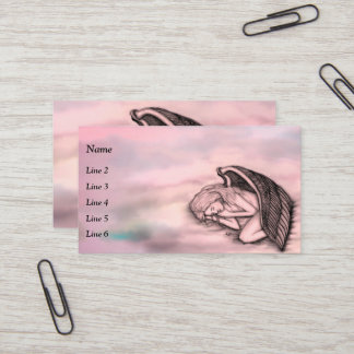 Carte De Visite Un Ange endormi sur les nuages des cieux