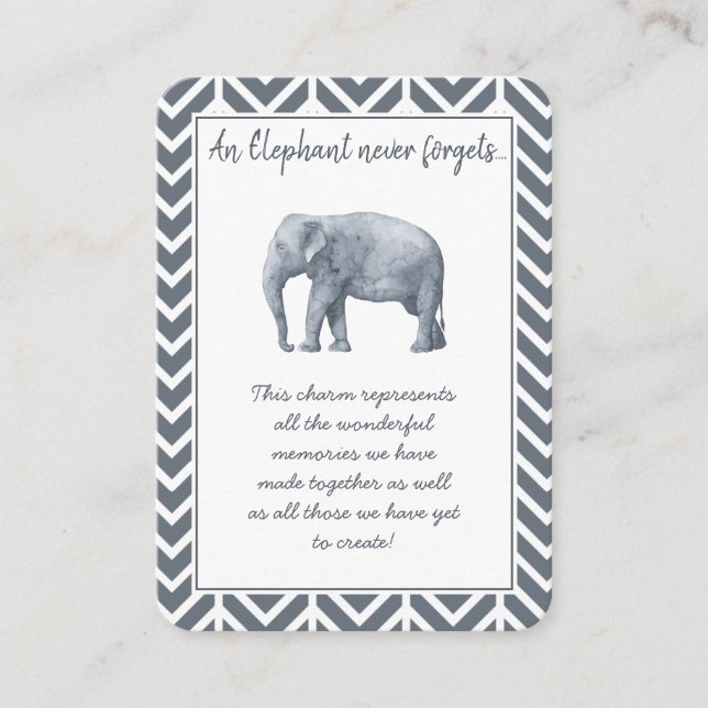 Carte De Visite Un cadeau pour l'amitié des éléphants - Gardiens s (Devant)
