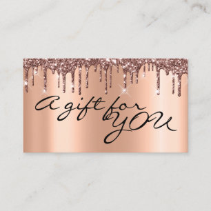 Carte De Visite Un Cadeau Pour Vos Parties scintillant Roses En M