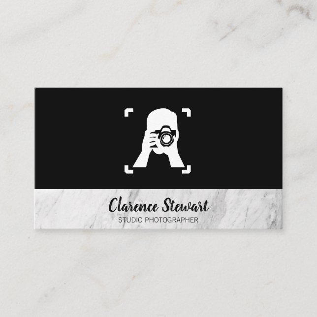 Carte De Visite Un homme prend le logo de la photo (Devant)