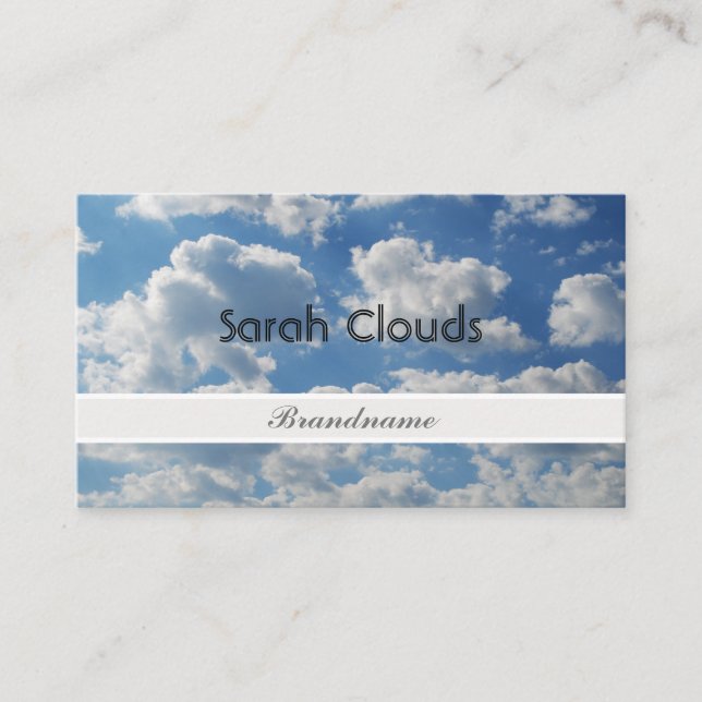 Carte De Visite Un joli ciel bleu nuage d'élégance spirituelle bra (Devant)