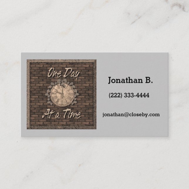 Carte De Visite Un jour à la fois Slogan Citation spirituelle (Devant)