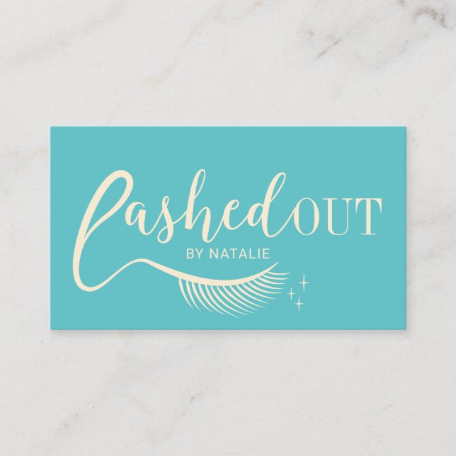 Carte De Visite Un maquilleur d'Eyelash défoncé Artiste Turquoise  (Devant)