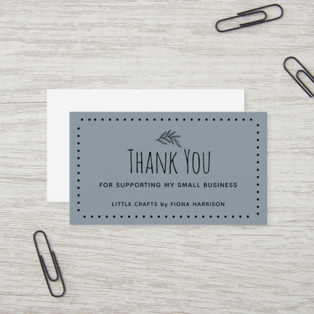 Carte De Visite Un Merci Terre Pour Aider Ma Petite Entreprise (Devant/Arrière en situation)