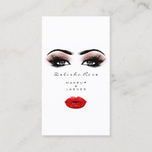 Carte De Visite Un peintre de maquillage se lave les lèvres rouge