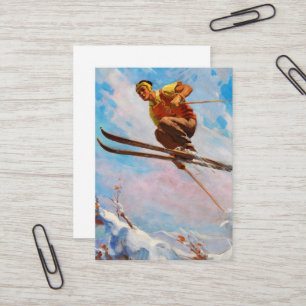 Carte De Visite Un skieur en chute libre par Endre Hollos