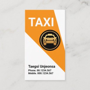 Carte De Visite Un Taxi jaune clair simple