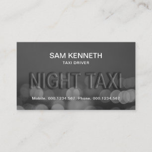 Carte De Visite Un Taxi-Verre Translucide illumine le chauffeur de