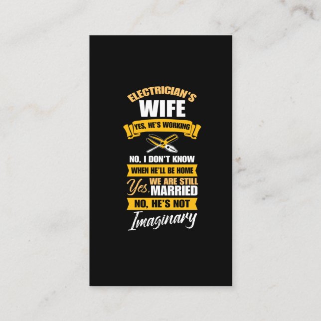 Carte De Visite Une électricielle, une amie mariée amusée imaginai (Devant)