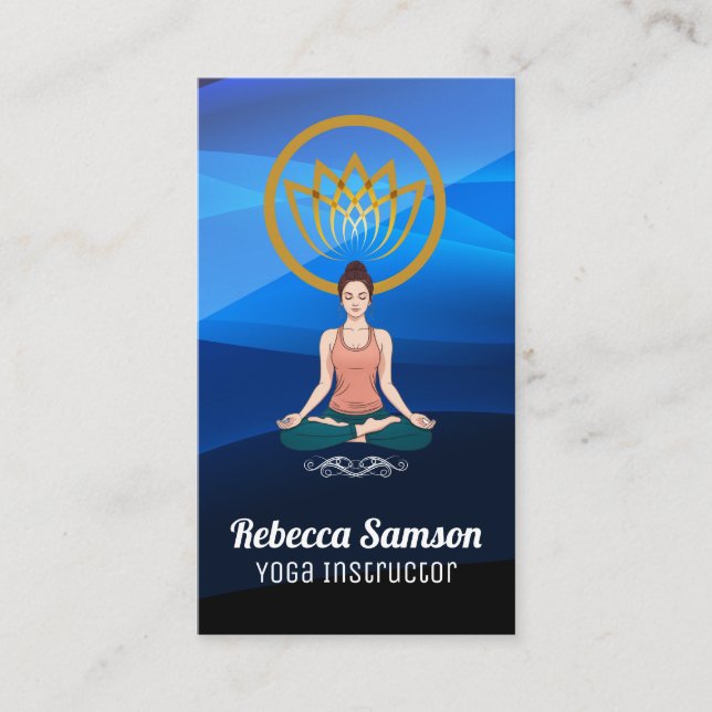 Carte De Visite Une femme assise dans un poteau de yoga (Devant)