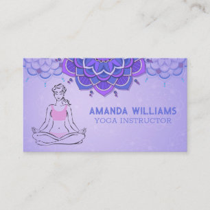 Carte De Visite Une femme en train de méditer   Lotus Pose   Yoga