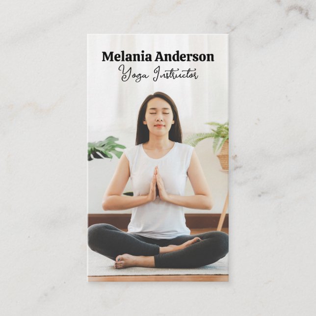 Carte De Visite Une femme en train de méditer | Yoga (Devant)