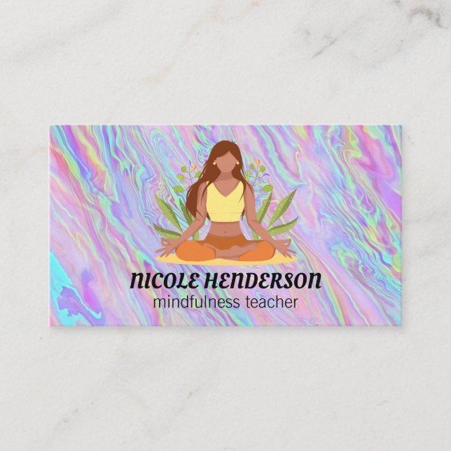 Carte De Visite Une femme en train de méditer | Yoga (Devant)