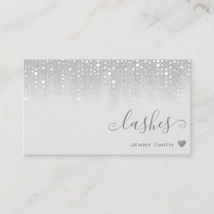 Carte De Visite Une jolie pluie de Parties scintillant d'argent à 