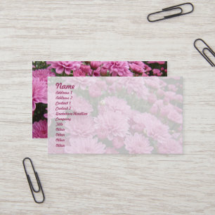 Carte De Visite Une mer de chrysanthèmes roses #2