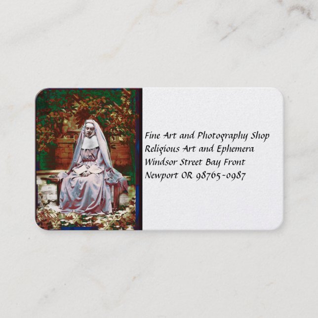 Carte De Visite Une soeur française dans le jardin de contemplatio (Devant)