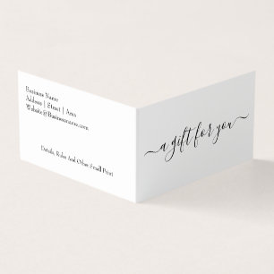 Carte De Visite Une Typographie Simple Un Cadeau Pour Vous
