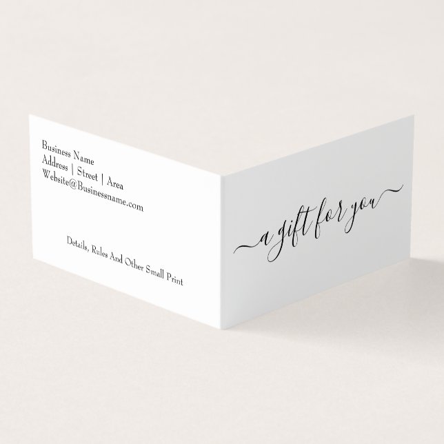 Carte De Visite Une Typographie Simple Un Cadeau Pour Vous (Extérieur)
