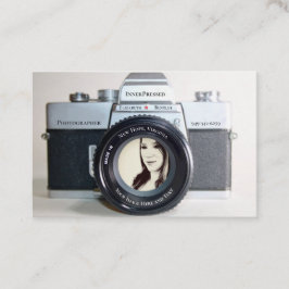 Carte De Visite Une vieille caméra prend votre photo pour les phot