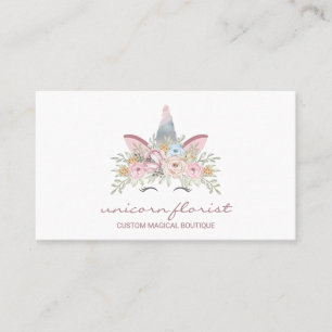 Carte De Visite Unicorn Fleurs Magie