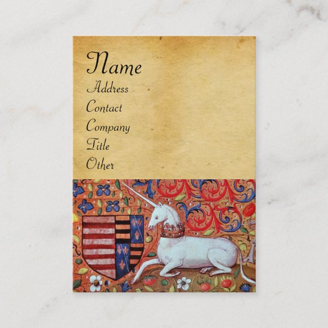 Carte De Visite UNICORN / Parchemin Brown antique (Devant)