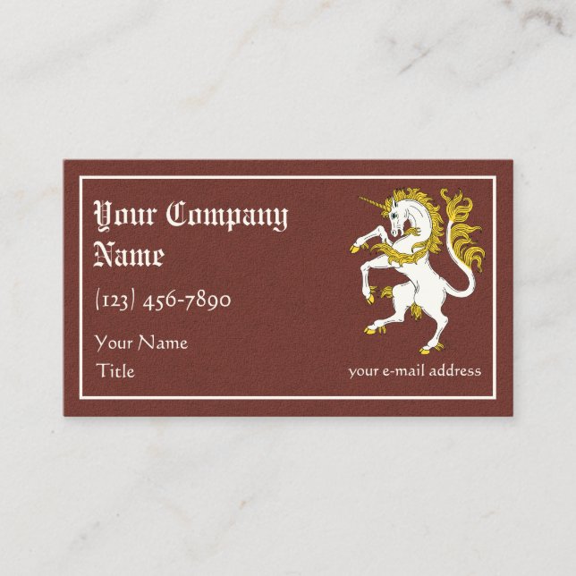 Carte De Visite Unicorn Rampant (Devant)