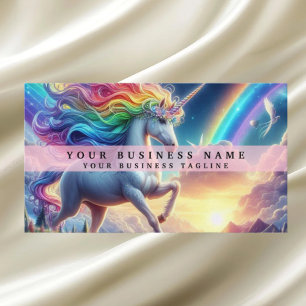 Carte De Visite Unicorne arc-en-ciel