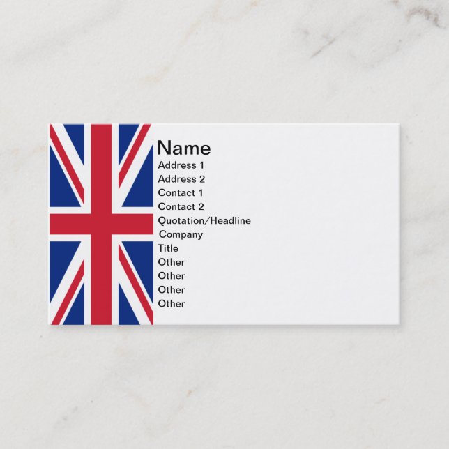 Carte De Visite Union Jack (Devant)